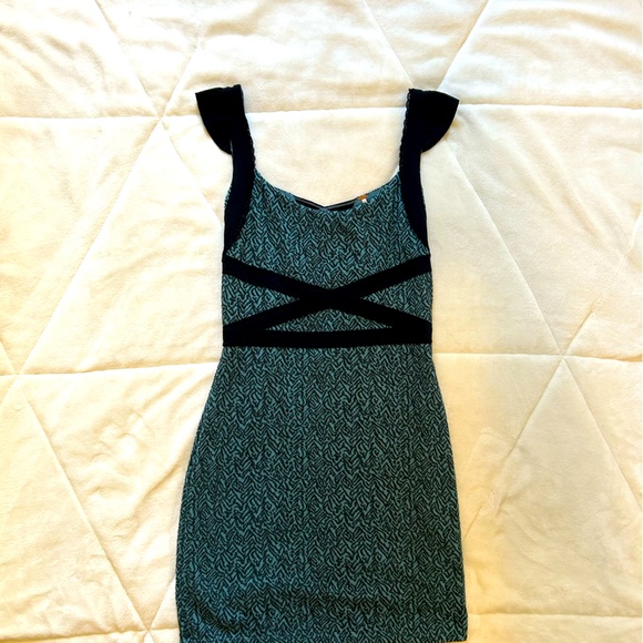 Free People Teal Criss-Cross Back Dress - Picture 1 of 5